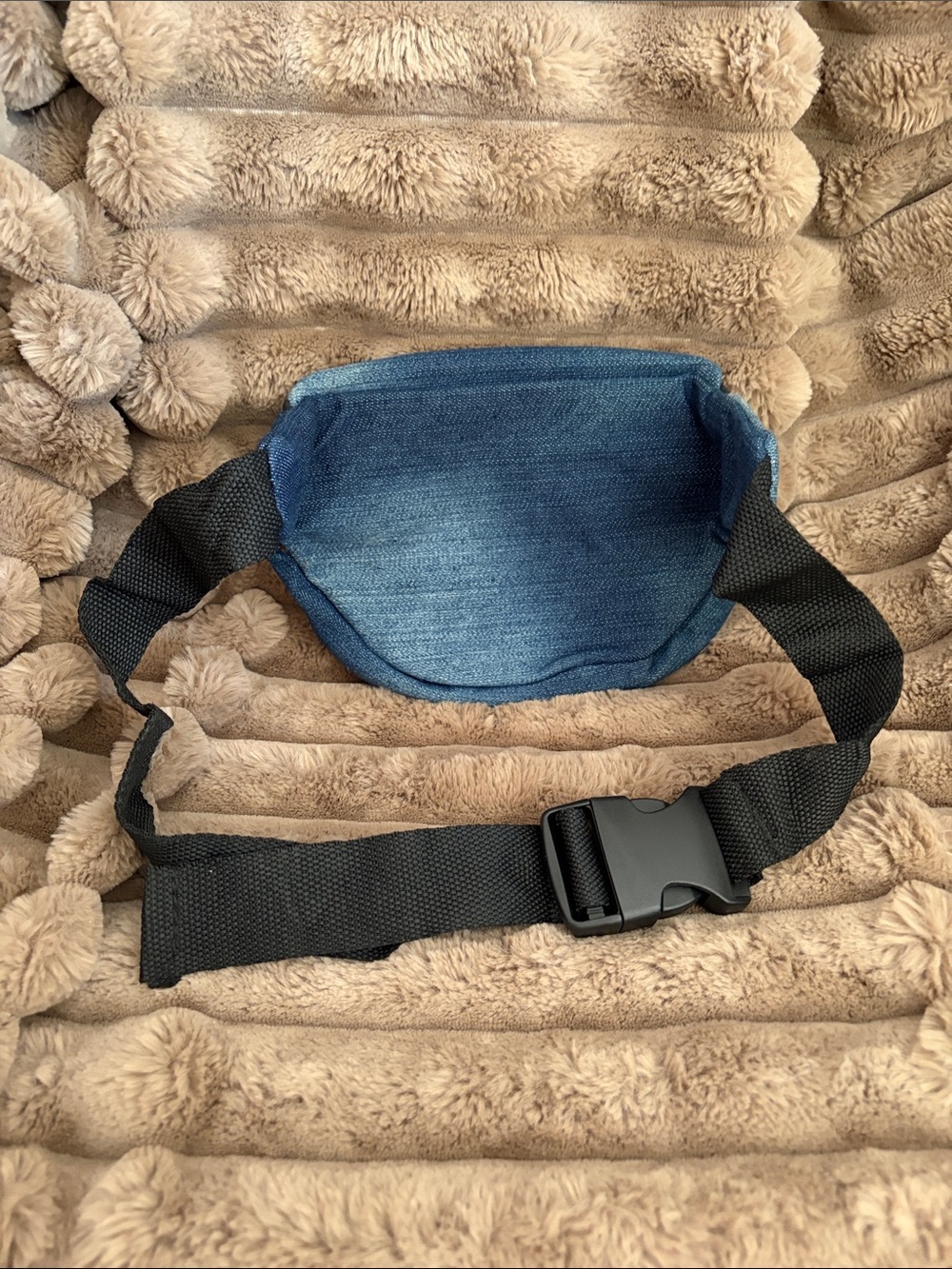 Studded Blue Denim Crossbody Belt Bag - Picture 2 of 8